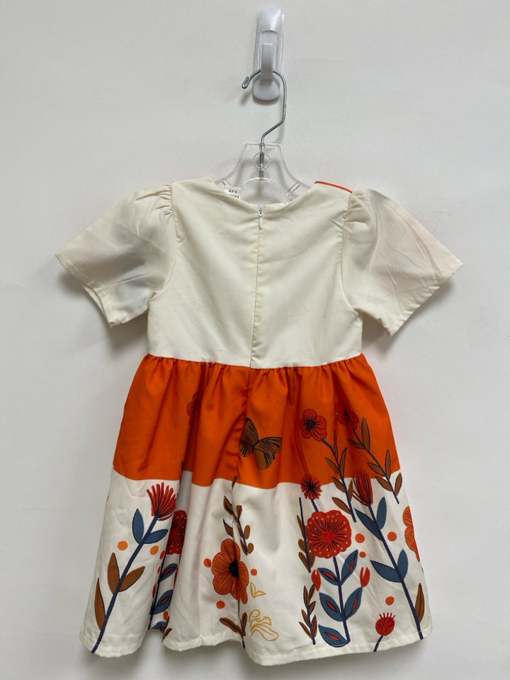 SIZE 12-24M Cream/Orange Floral Short Sleeve Girl&