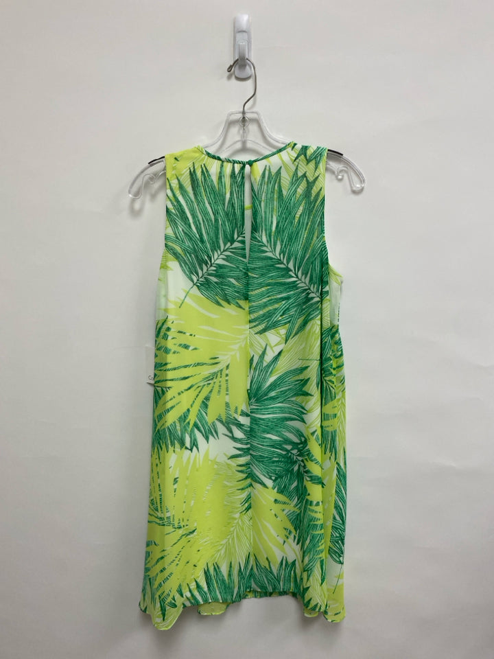 NWT Calvin Klein Size 10 Lime Green Green Leaves Sleeveless Ladies Dress