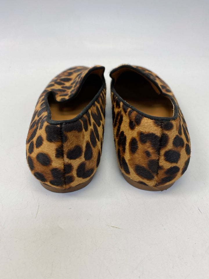 J Crew US Shoe Size 8.5 Brown Animal Print Flats