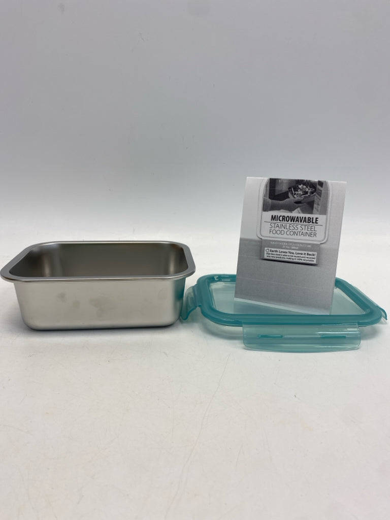 Aqua Silver Stainless Storage Container