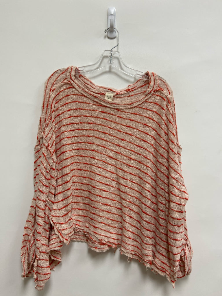We The Free Size S Pale Peach Orange Striped Ladies Sweater