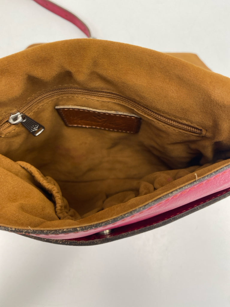 Patricia Nash Pink Tooled Leather Crossbody