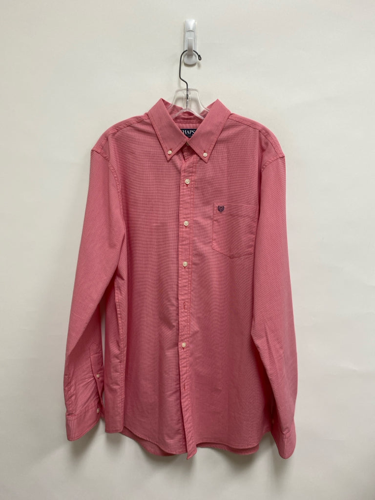 Chaps Size L Pink Button Up Men&