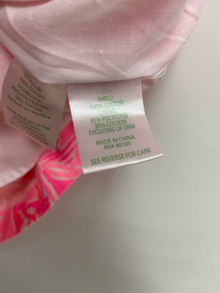 LILLY PULITZER SIZE 10 Neon Pink/Wht Coral Flamingo Sleeveless Girl&