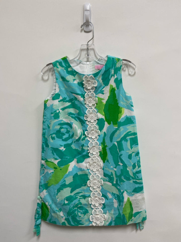 LILLY PULITZER SIZE 7 Aqua/Green Blue/White Sleeveless Girl&