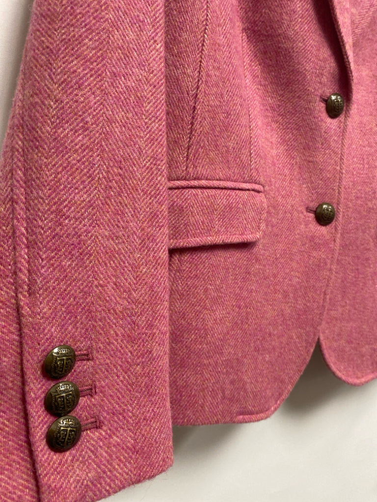 Talbots Size 8 Pink Herringbone Wool Blend Ladies Jacket