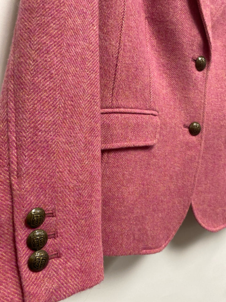 Talbots Size 8 Pink Herringbone Wool Blend Ladies Jacket