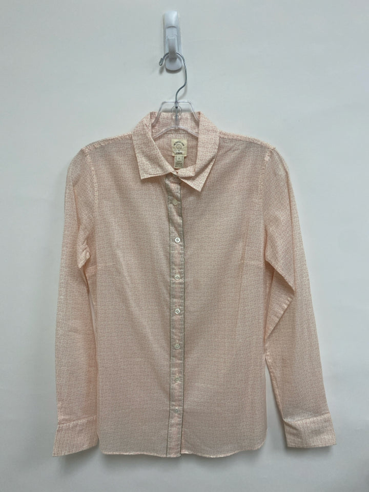 J Crew Size 2 Cream/Pink Print Button Up Ladies Top