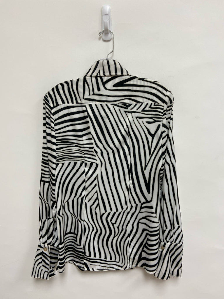 NWT finley Size S White Black/Gray Zebra Print Ladies Top
