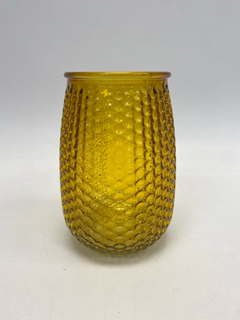 Amber Honeycomb Vase