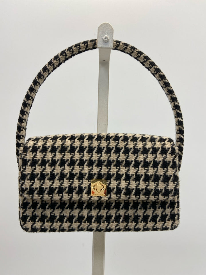 ANINE BING Tan Black Houndstooth Handbag