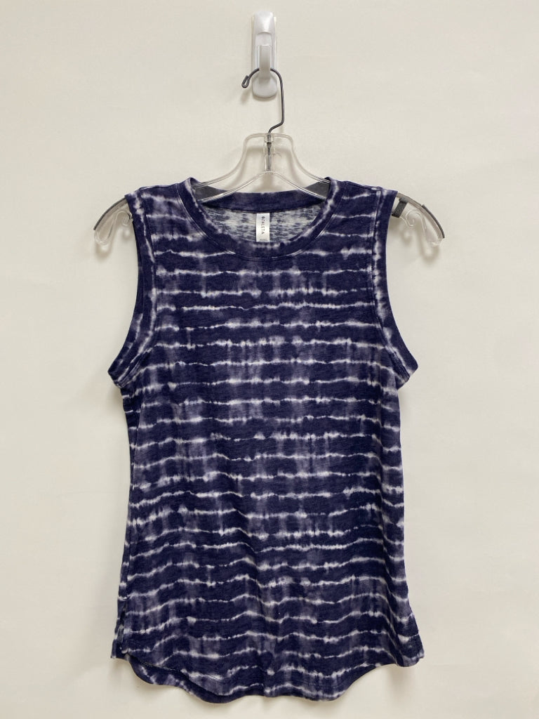 Athleta Size XS Dark Purple White Striped Sleeveless Athletic Top