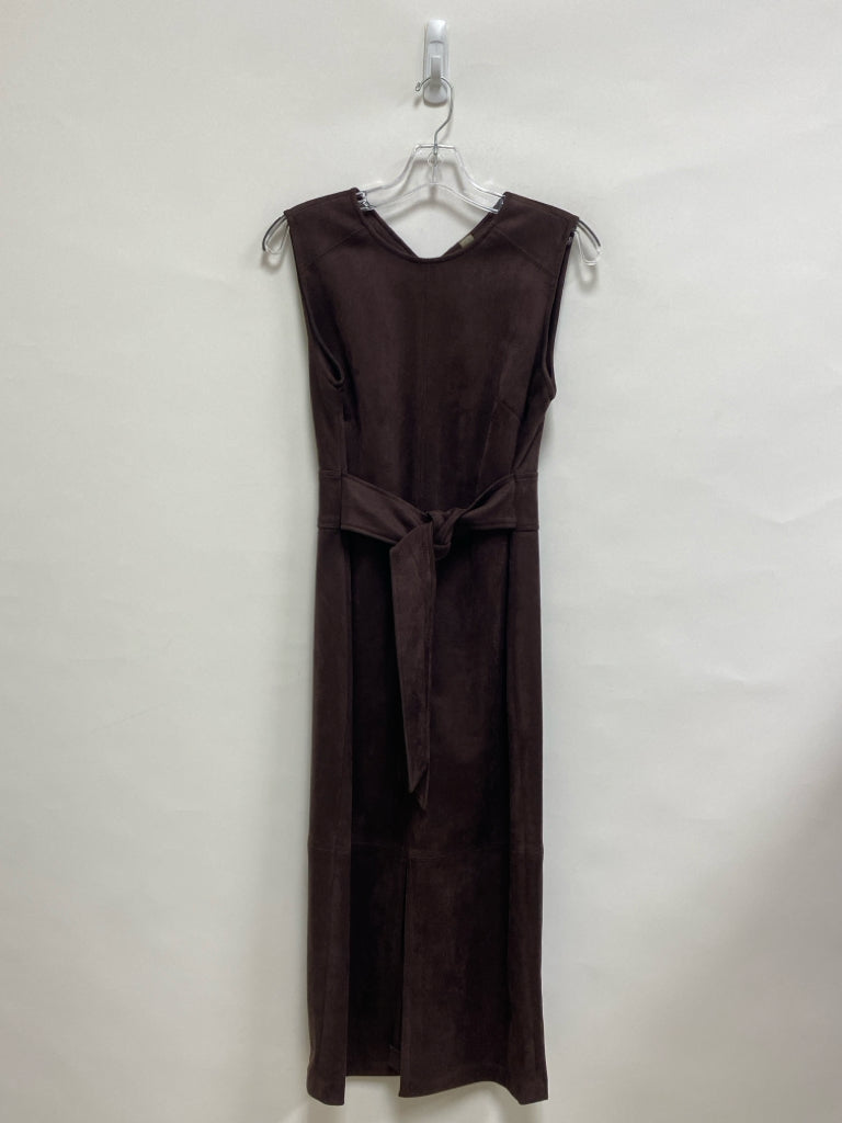 Calvin Klein Size 6 Espresso Sleeveless Faux Suede Ladies Dress