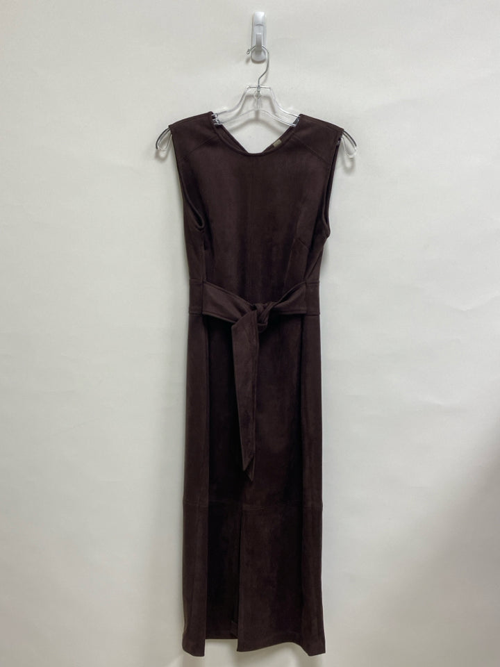 Calvin Klein Size 6 Espresso Sleeveless Faux Suede Ladies Dress