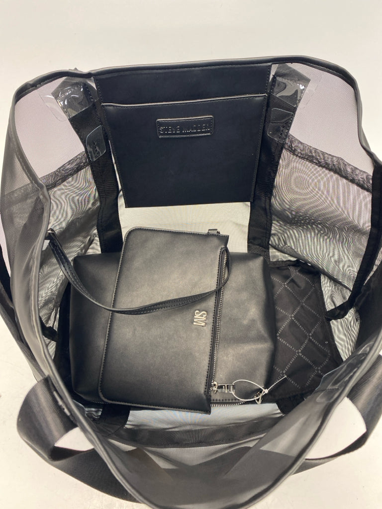 Steve Madden Black Mesh Tote Bag