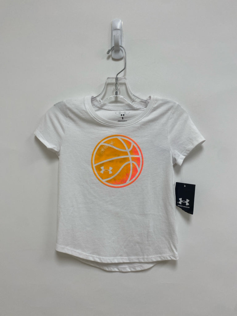 NWT Under Armour SIZE 5 White Orange Basketball Girl&