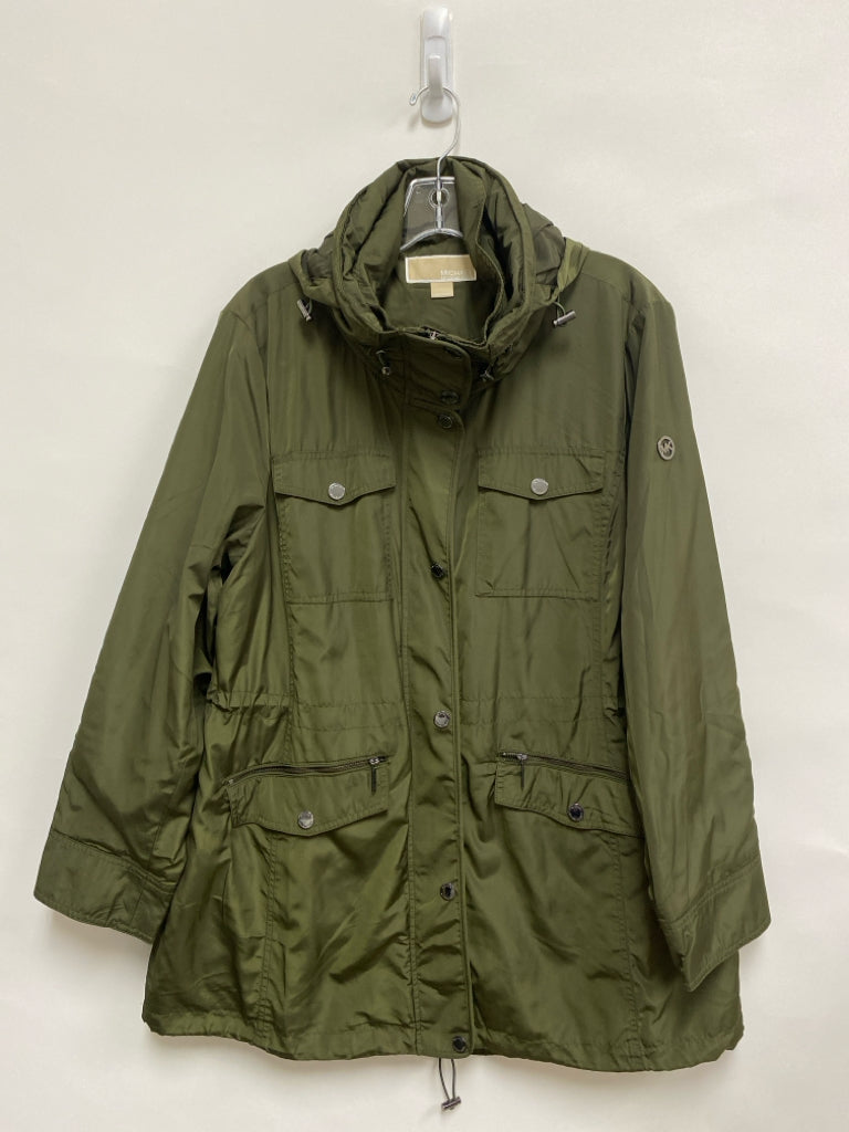 Michael Kors Size XL Dark Green Hooded Zip Down Ladies Jacket