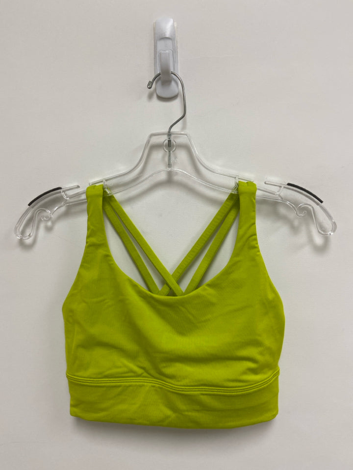 Lululemon Size 6 Neon Green Athletic  Bra