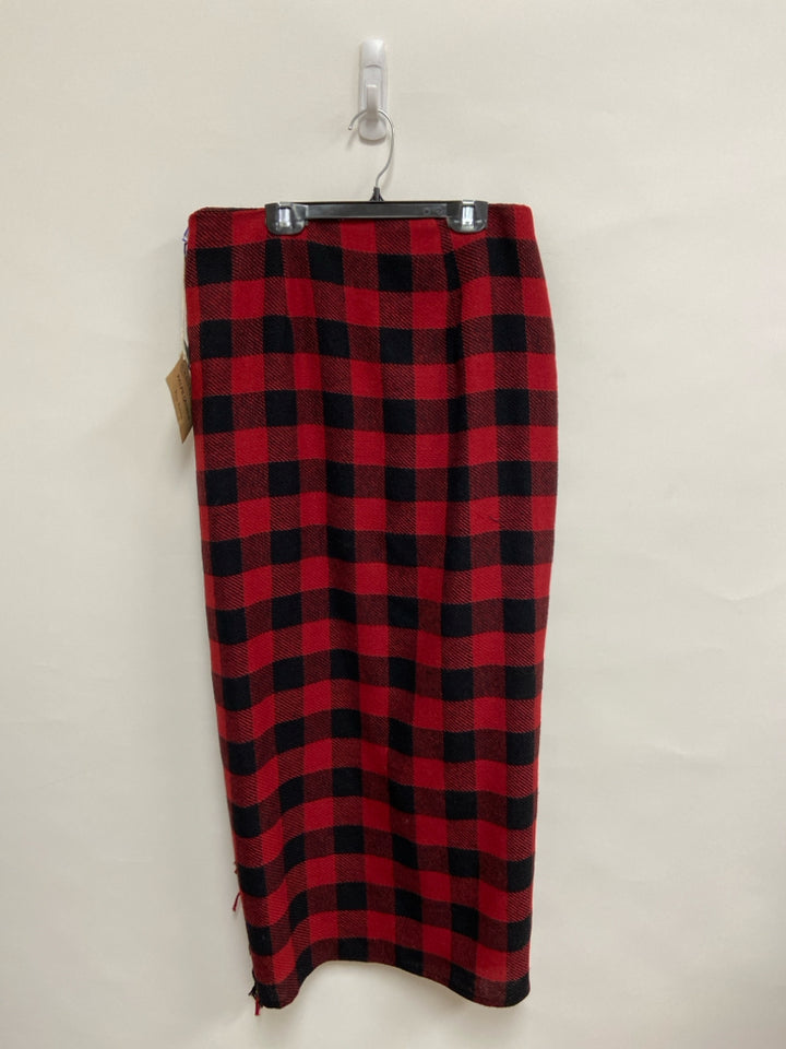 NWT Ralph Lauren Size 14 Red/Black Buffalo Check Wool Ladies Skirt
