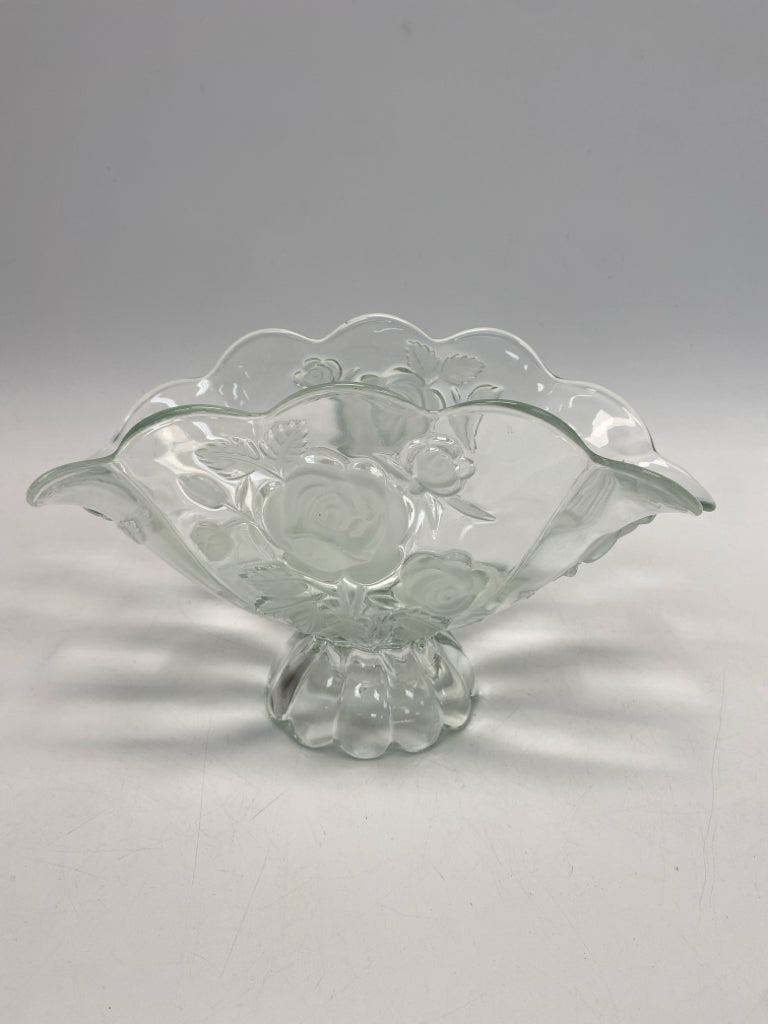 Clear Frosted Roses Glass Bowl(s)