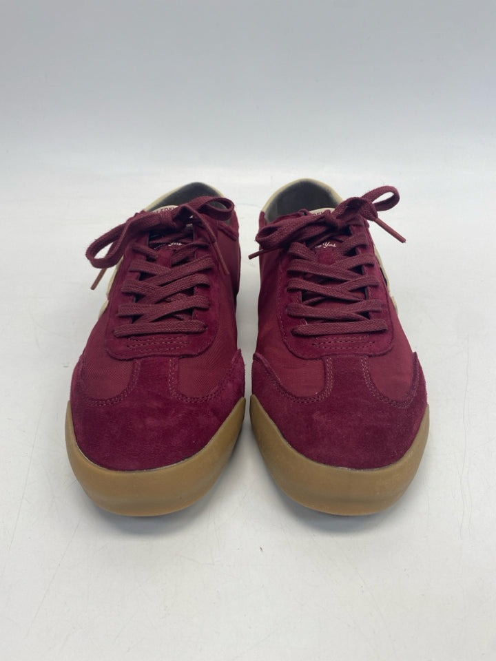 Sam Edelman  Size 8.5 Burgundy Cream Lace-up Sneakers