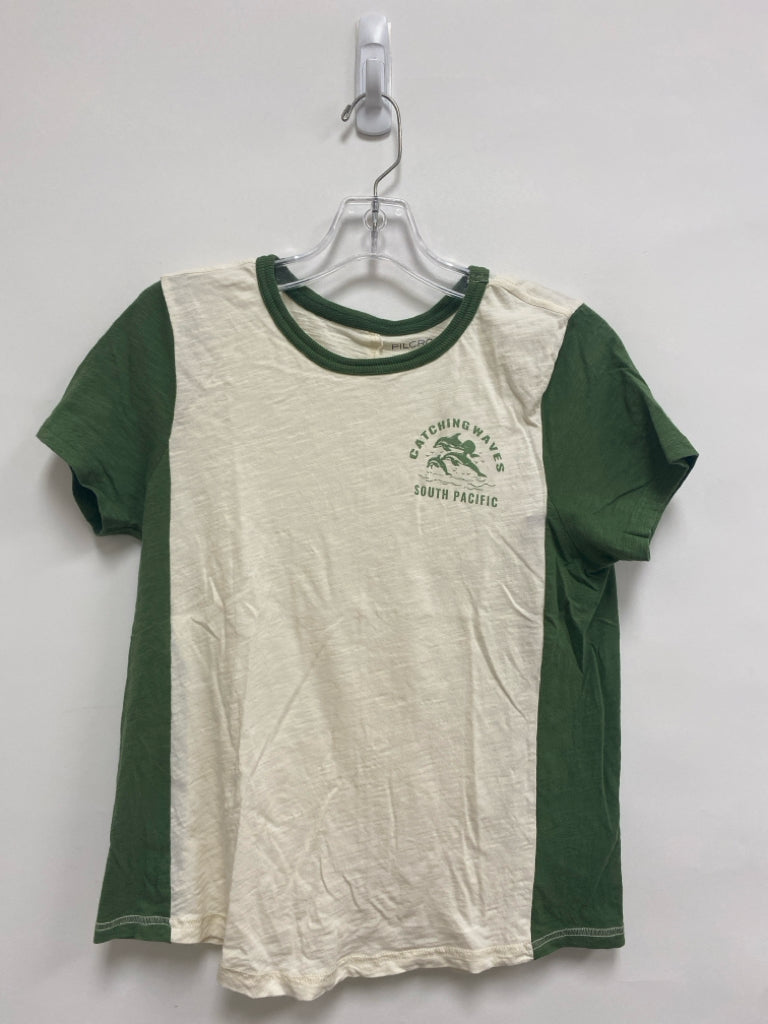 Pilcro Size S Cream Green Trimmed Ladies Top