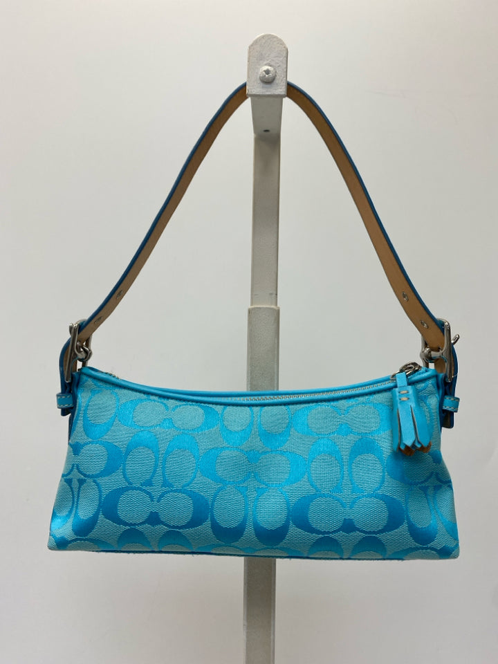 Coach Vintage Y2K Hampton Demi Baguette Blue Mini Handbag 6371