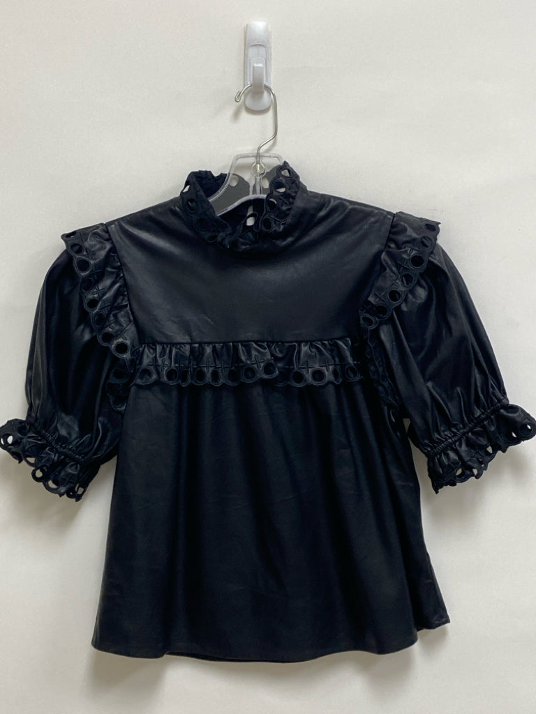Size S Black Faux Leather Ladies Top