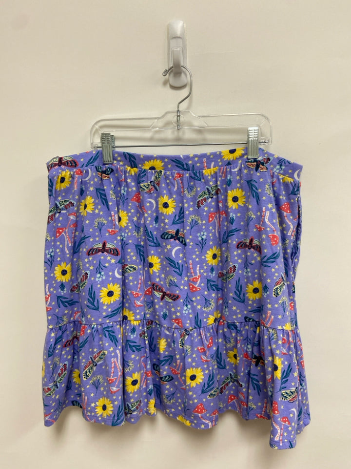Lands End SIZE 14/16+ Lavender Multi Color Mushroom(s) Girl&