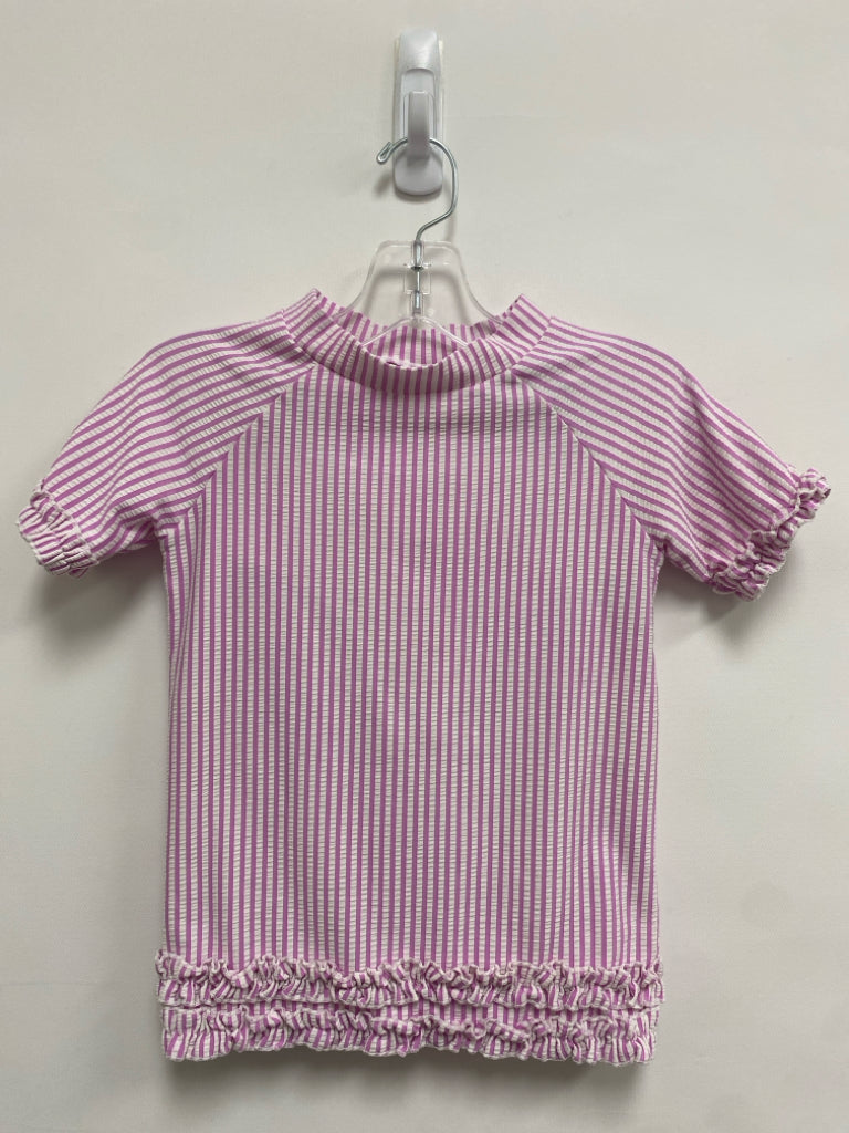 Ruffle Butts SIZE 6 Pink White Stripe Girl&