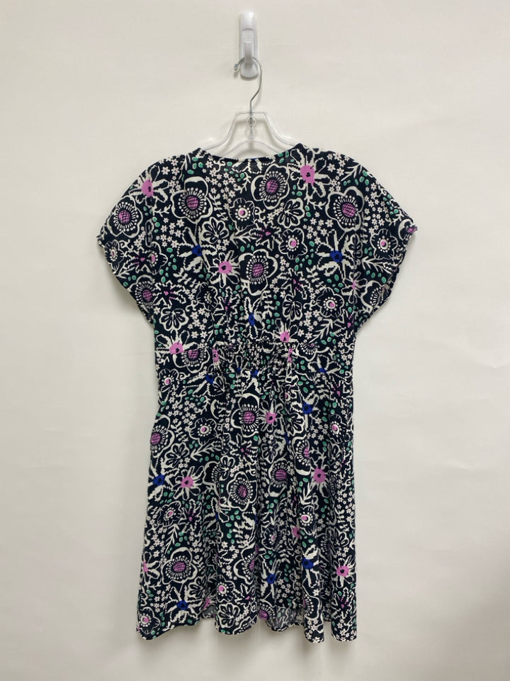 Marine Layer Size L Black/White Pink/Green Shapes V Neck Ladies Dress