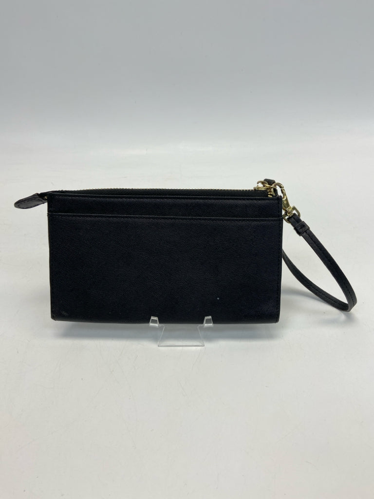 Anne Klein Black Gold Zipper Wristlet