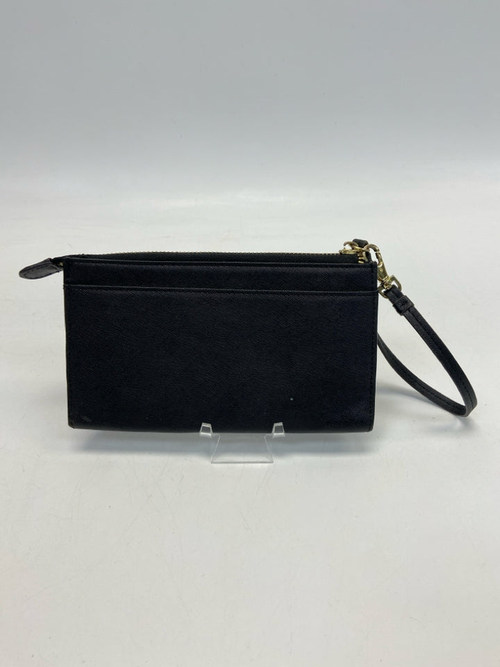 Anne Klein Black Gold Zipper Wristlet
