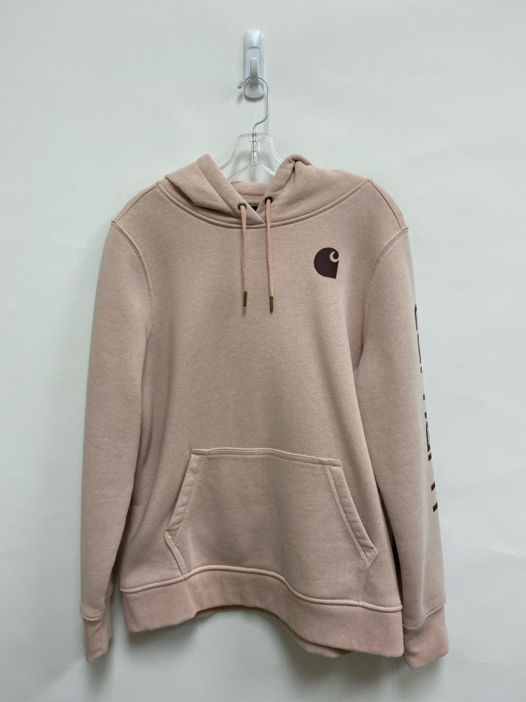 Carhartt Size L Coral Brown Logo Hooded Ladies Sweatshirt