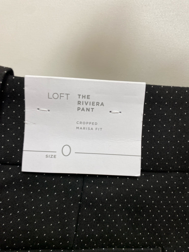 NWT LOFT Size 0 Black White Dots Ladies Pants
