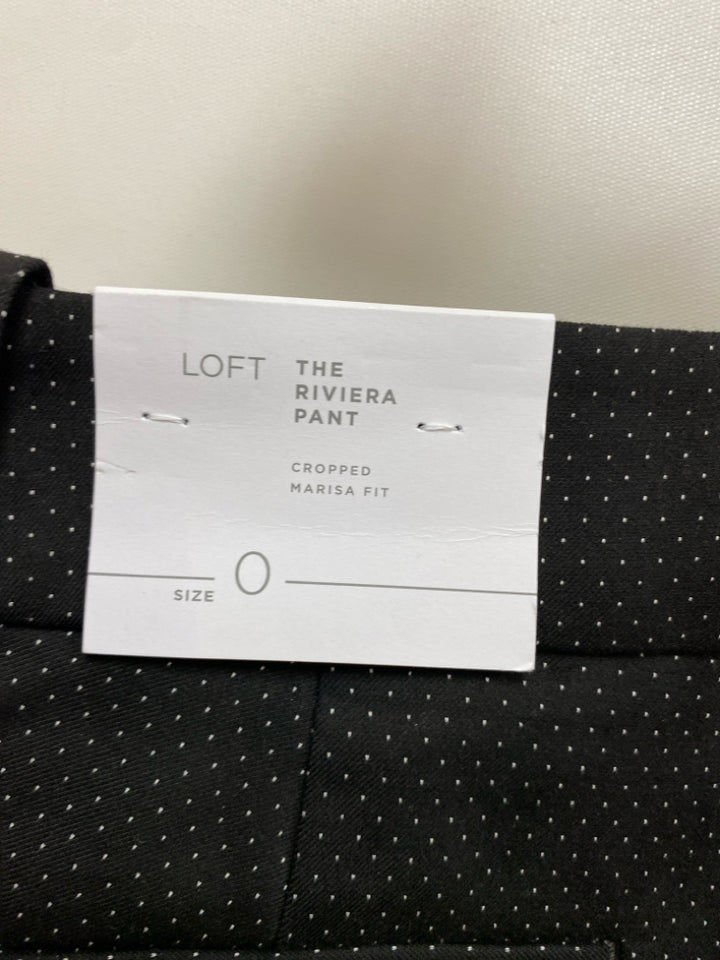 NWT LOFT Size 0 Black White Dots Ladies Pants
