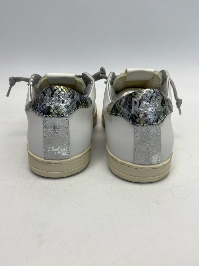 NWOT P448 EU Shoe Size 38 US Shoe Size 7.5 Silver White Lace-up Sneakers