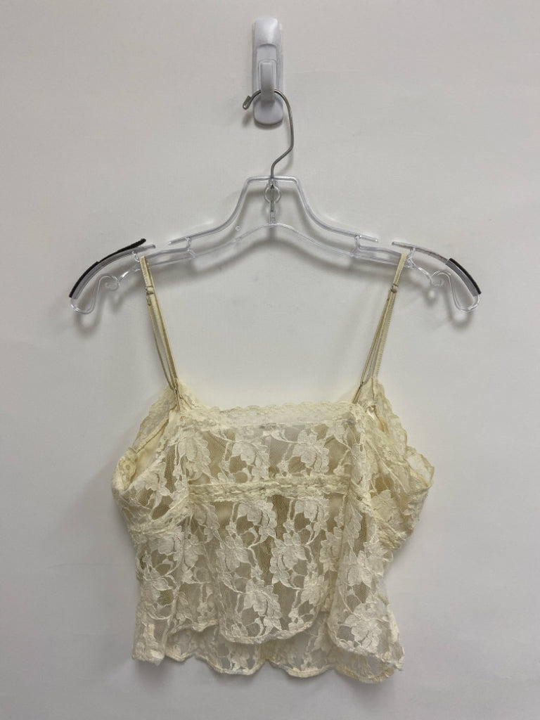 Free People Size M Ivory Lace Sleeveless Ladies Top