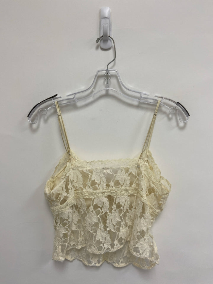 Free People Size M Ivory Lace Sleeveless Ladies Top