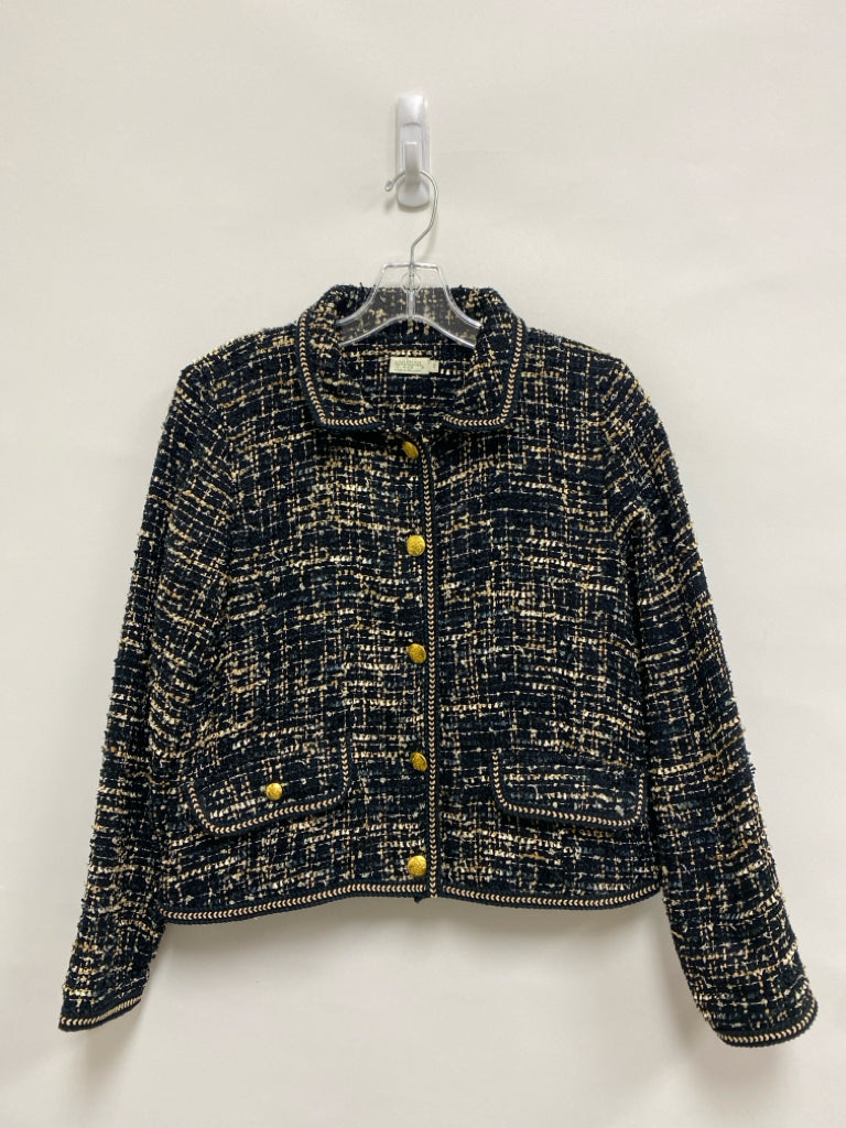 Spartina 449 Size S Black Tan/White Woven Ladies Jacket