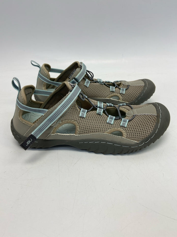 jbu  Size 10 Tan Aqua Mesh Sandals