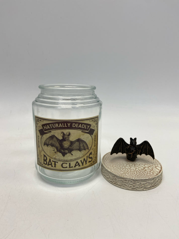 White Black Bats Glass Halloween