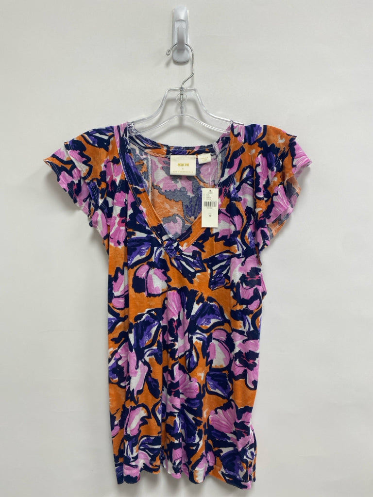 NWT Maeve Size M Pink Navy/Orange Floral Ladies Top