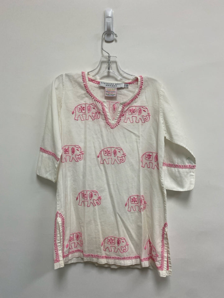 Gretchen Scott SIZE 6/8 White Pink Embroidered Girl&