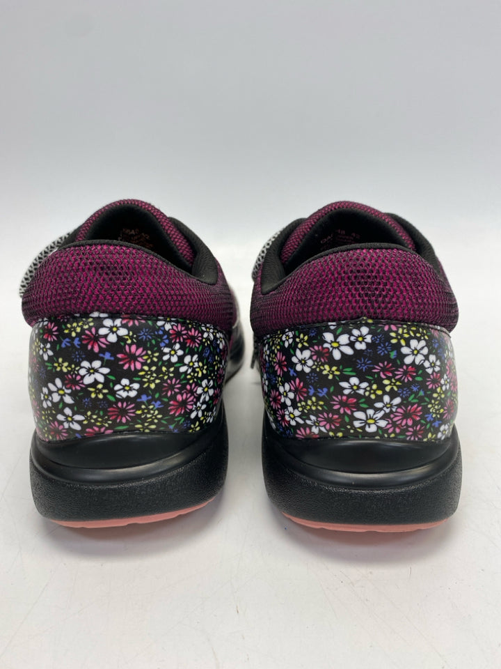 Alegria  Size 42 Cranberry Black/Multi Flower(s) Sneakers