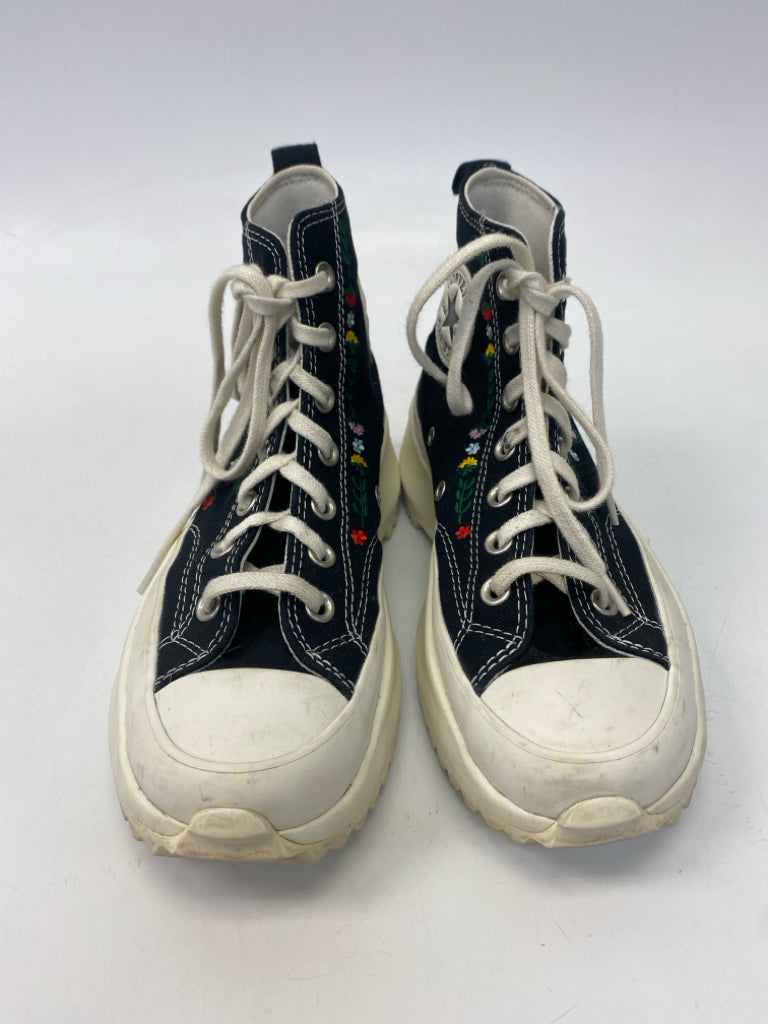 Converse  Size 7 Black Multi-Color Floral Sneakers