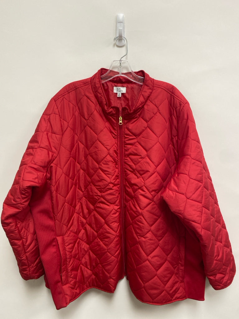 Kim Rogers Size 4X Red Zip Down Quilted Plus Size Jacket