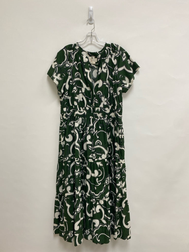Anthropologie  SIZE  1X Dark Olive Cream Shapes Plus Size Dress