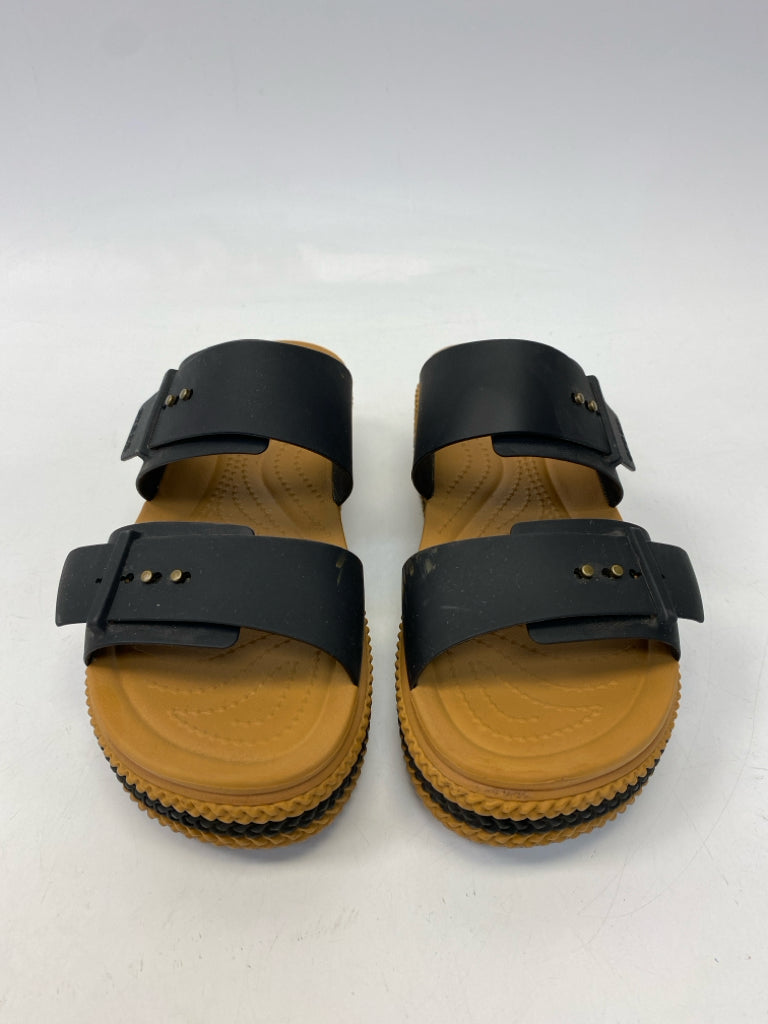 Crocs  Size 11 Brown Patent Sandals