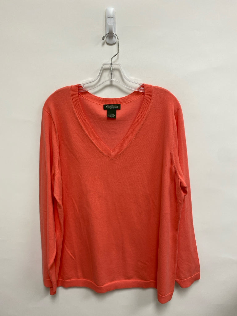 Eddie Bauer Size XXL Coral V Neck Plus Size Sweater